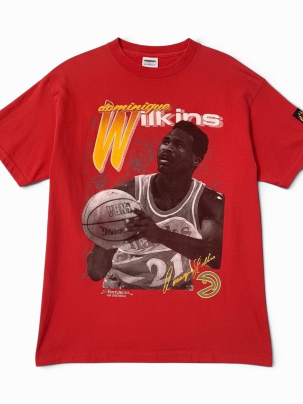 Vintage 1989 Atlanta Hawks Dominique Wilkins Starter Tee USA Single Stitch M